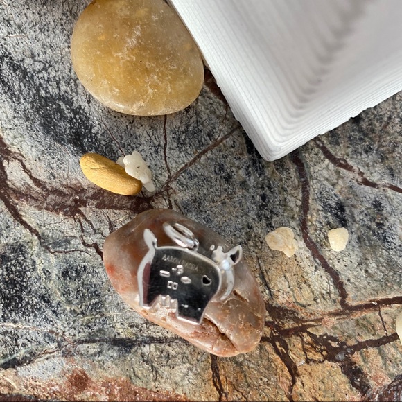 Aaron Basha White Gold Cow Charm with Diamond Bail - Picture 3 of 4